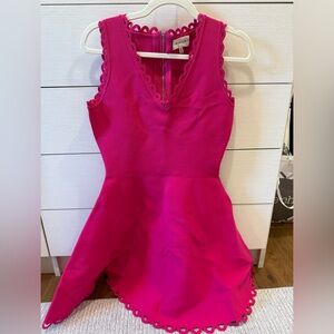 Milly Hot Pink Scalloped Dress